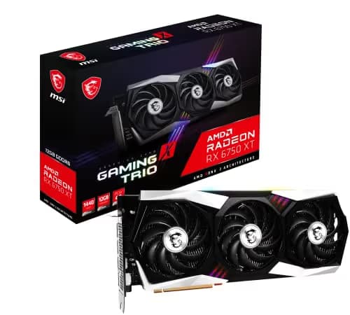 MSI Gaming X Trio Radeon RX 6750 XT 12GB GDDR6 Silver / Black main image
