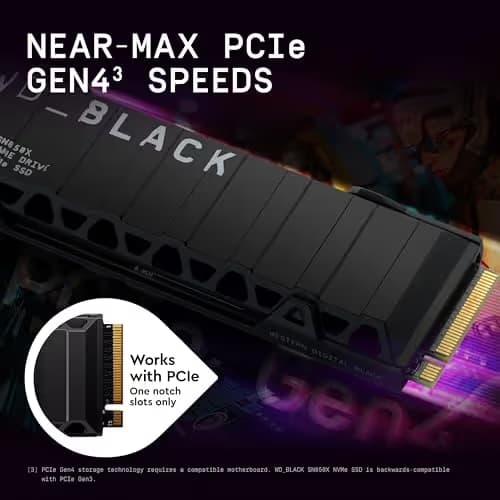 Western Digital WD_Black SN850X w/Heatsink 1TB SSD M.2-2280 PCIe 4.0 NVMe image