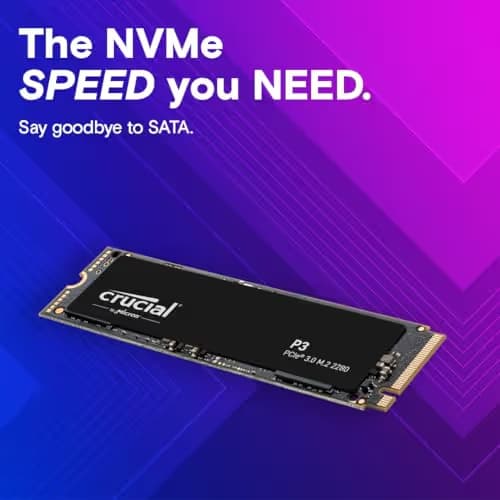 Crucial P3 4TB SSD M.2-2280 NVMe PCIe 3.0 X4 image
