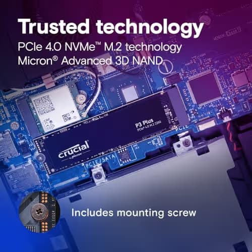Crucial P3 Plus 500GB M.2 SSD PCIe 4.0 NVMe image