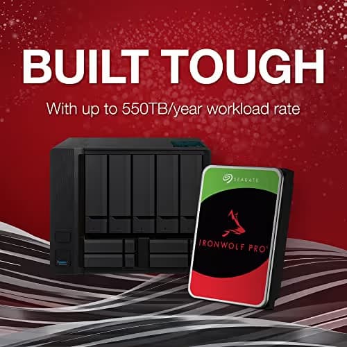 Seagate IronWolf Pro, 20TB NAS Internal HDD –CMR 3.5 Inch SATA 6 Gb/s, 7,200 RPM, 256MB Cache for RAID Network Attached Storage, Rescue Services (ST20000NEZ00/000) image