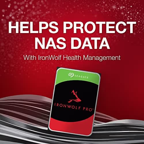 Seagate IronWolf Pro, 20TB NAS Internal HDD –CMR 3.5 Inch SATA 6 Gb/s, 7,200 RPM, 256MB Cache for RAID Network Attached Storage, Rescue Services (ST20000NEZ00/000) image