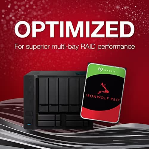 Seagate IronWolf Pro, 20TB NAS Internal HDD –CMR 3.5 Inch SATA 6 Gb/s, 7,200 RPM, 256MB Cache for RAID Network Attached Storage, Rescue Services (ST20000NEZ00/000) image