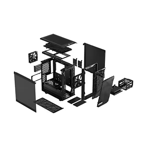 Fractal Design Meshify 2 Mini Micro ATX Mid Tower Black with Tinted Tempered Glass Side Panel and USB 3.2 Gen 2 Type-C USB 3.2 Gen 1 Type-A image