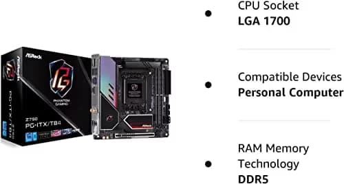 ASRock Z790 PG-ITX/TB4 LGA1700 DDR5 Mini ITX image