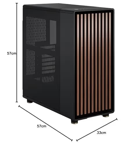 Fractal Design North ATX Mid Tower Charcoal Black with Mesh Side Panel and USB 3.2 Gen 2 Type-C, USB 3.2 Gen 1 Type-A image