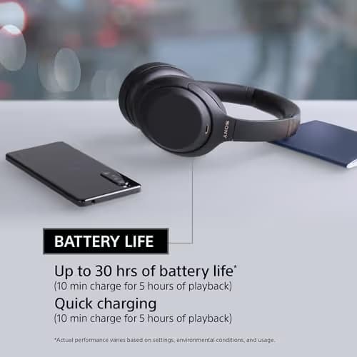 Sony WH1000XM4 Closed-Back Wireless Headphones Black image