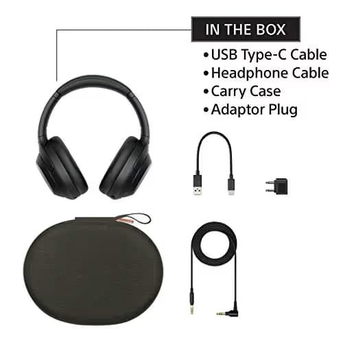 Sony WH1000XM4 Closed-Back Wireless Headphones Black image