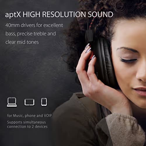 Avantree Audition Closed-Back Headphones (Black / Red) image