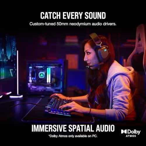 Corsair HS80 Closed-Back Wireless Gaming Headset RGB image