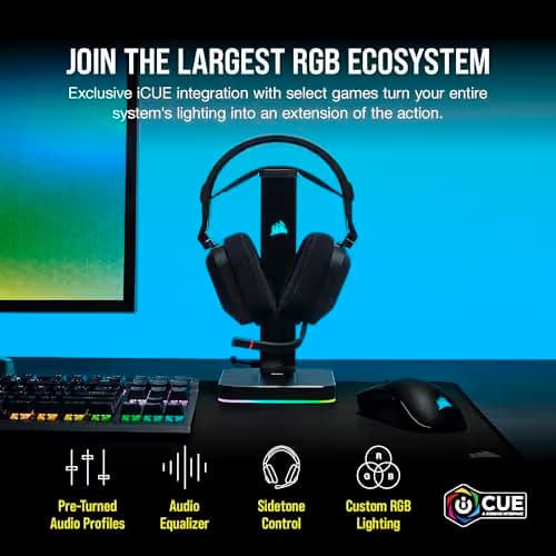 Corsair HS80 Closed-Back Wireless Gaming Headset RGB image