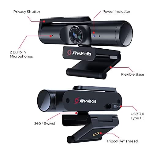 Avermedia PW513 4K 1080p USB 3.2 Gen 1 Type-C Webcam image