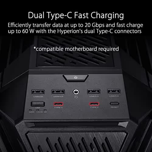 ASUS ROG Hyperion GR701 Tempered Glass eATX Full Tower Computer Case - Black image