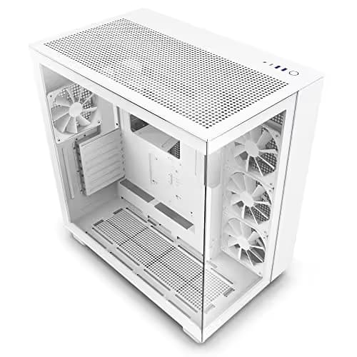 NZXT H9 Flow ATX Mid Tower White with Tempered Glass Side Panel and USB 3.2 Gen 2x2 Type-C, USB 3.2 Gen 1 Type-A Front Panel main image