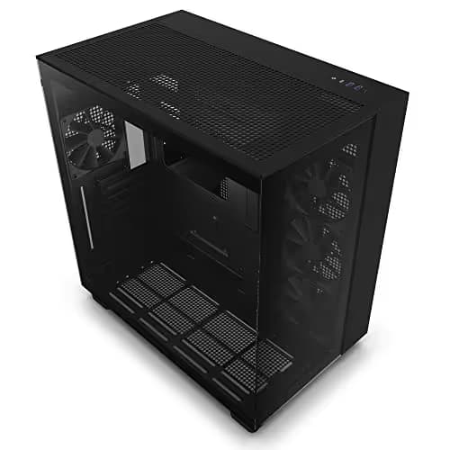 NZXT H9 Flow ATX Mid Tower Black Tempered Glass Side Panel with USB 3.2 Gen 2x2 Type-C and USB 3.2 Gen 1 Type-A image