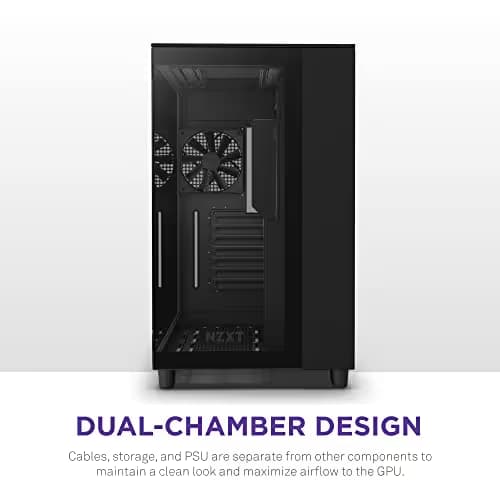 NZXT H9 Flow ATX Mid Tower Black Tempered Glass Side Panel with USB 3.2 Gen 2x2 Type-C and USB 3.2 Gen 1 Type-A image