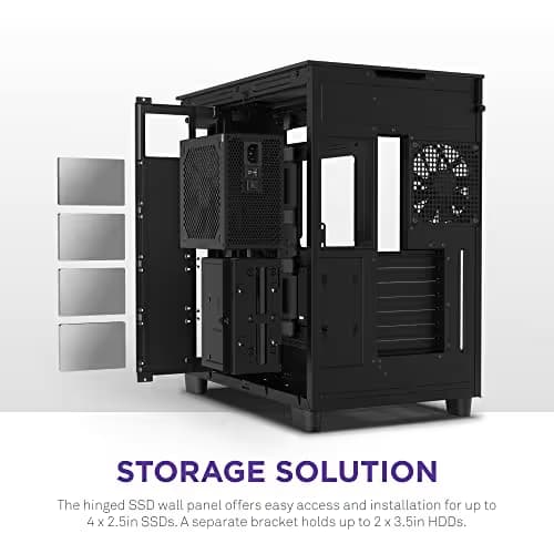 NZXT H9 Flow ATX Mid Tower Black Tempered Glass Side Panel with USB 3.2 Gen 2x2 Type-C and USB 3.2 Gen 1 Type-A image