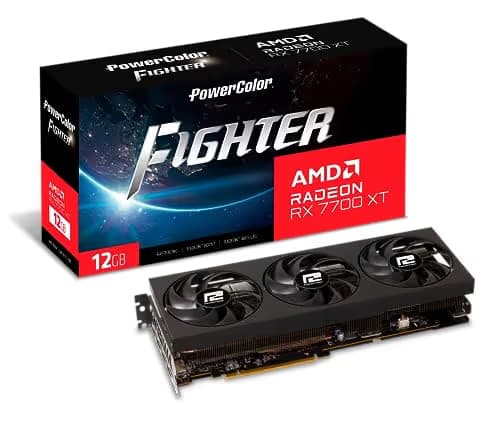 PowerColor Fighter OC Radeon RX 7700 XT 12GB GDDR6 Black main image