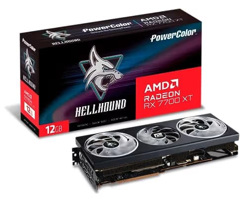 PowerColor Hellhound OC Radeon RX 7700 XT 12GB GDDR6 Black main image