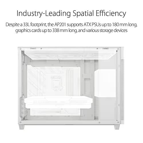 Asus Prime AP201 Micro ATX Mini Tower White Mesh Side Panel image