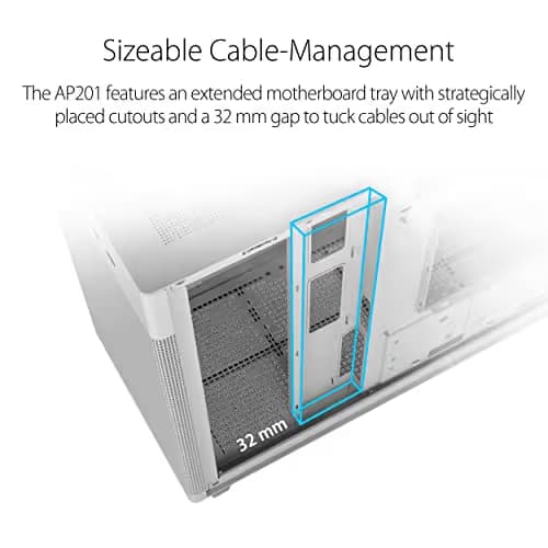 Asus Prime AP201 Micro ATX Mini Tower White Mesh Side Panel image