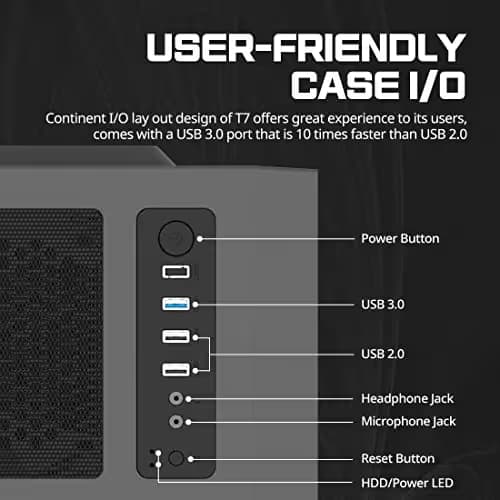 Zalman T7 ATX Compact Mid-Tower PC Case w/ Tempered Glass Side Panel image