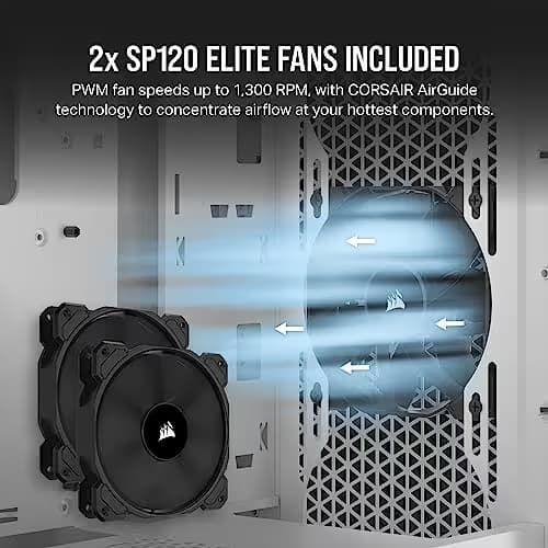Corsair 3000D AIRFLOW ATX Mid Tower White Tempered Glass Side Panel, USB 3.2 Gen 1 Type-A Front Panel image