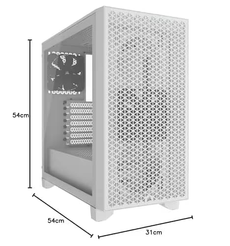 Corsair 3000D AIRFLOW ATX Mid Tower White Tempered Glass Side Panel, USB 3.2 Gen 1 Type-A Front Panel image