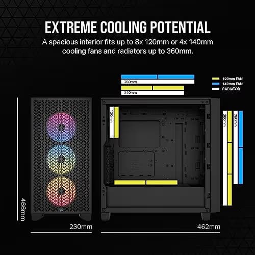 Corsair 3000D ATX Mid Tower Black RGB AIRFLOW Tempered Glass image