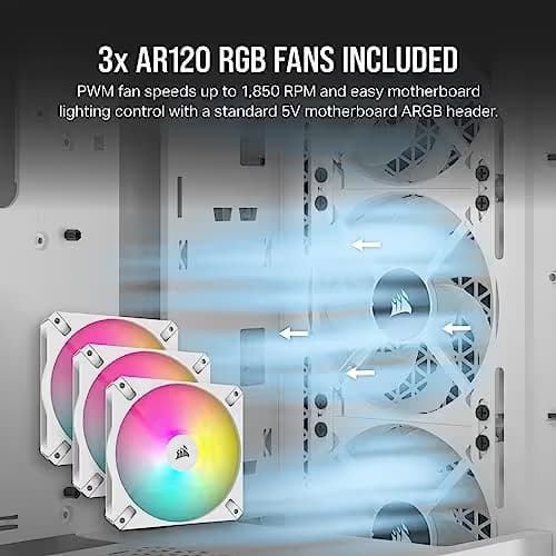 Corsair 3000D ATX Mid Tower White RGB AIRFLOW Tempered Glass image