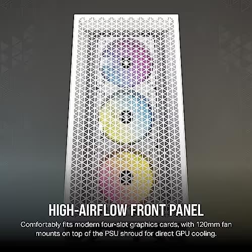 Corsair 3000D ATX Mid Tower White RGB AIRFLOW Tempered Glass image
