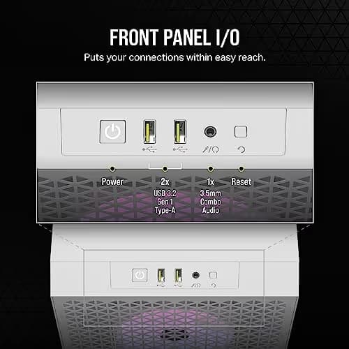 Corsair 3000D ATX Mid Tower White RGB AIRFLOW Tempered Glass image