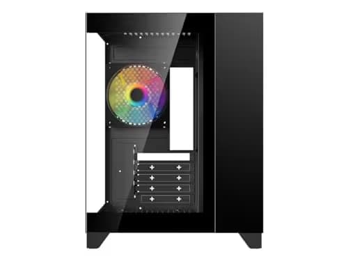 DIYPC ARGB-Q01 MicroATX Mini Tower White Tempered Glass Side Panel image