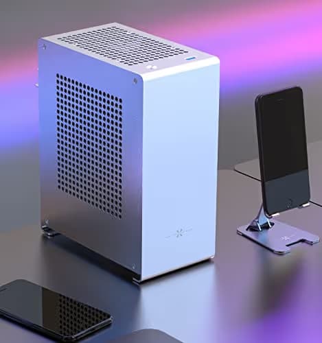 ZZEW A1 Plus Mini-ITX Tower Silver Mesh Side Panel, USB 3.2 Gen 1 Type-A Front Panel, 200 x 114 x 253 mm image