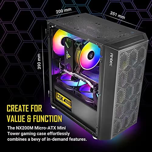 Antec NX200M Micro ATX Mid Tower Black Tempered Glass Side Panel image