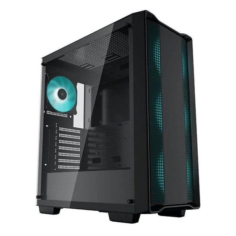 Deepcool CC560 ATX Mid Tower Black Tempered Glass Side Panel with USB 3.2 Gen 1 Type-A and USB 2.0 Type-A image