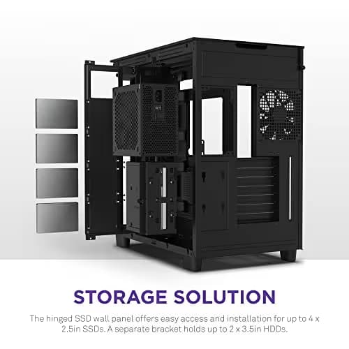 NZXT H9 Elite ATX Mid Tower Black Tempered Glass Side Panel image