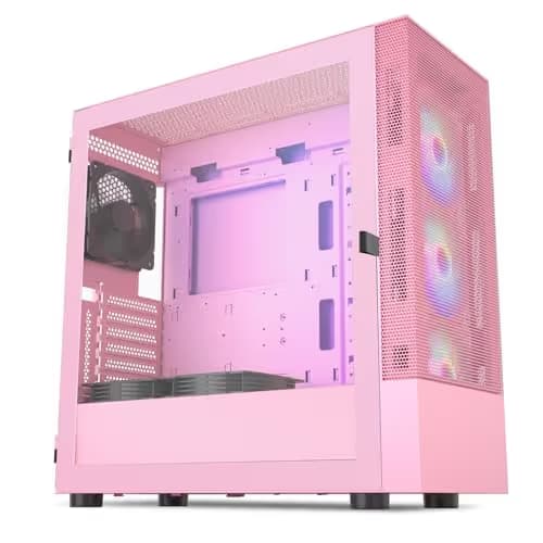 Vetroo AL600 ATX Mid Tower Pink with Tempered Glass Side Panel and USB 3.2 Gen 1 Type-A, USB 2.0 Type-A Front Panel main image