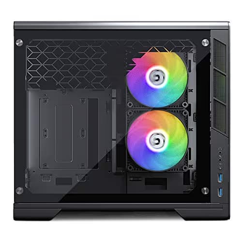 MagniumGear Neo Mini V2 Mini-ITX Desktop Silver Tempered Glass Side Panel Front USB 3.2 Gen 1 Type-A image
