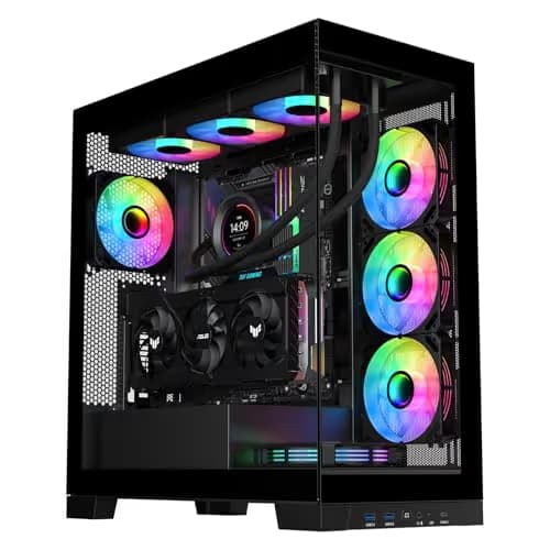 SAMA Sama-3D ATX Mid Tower Black with Tempered Glass Side Panel and USB 3.2 Gen 1 Type-A, USB 2.0 Type-A main image