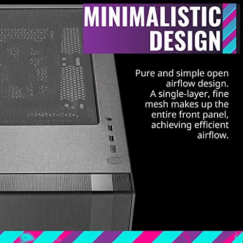 Cooler Master MasterBox NR600 (w/o ODD) ATX Mid Tower Black with Tempered Glass Side Panel image