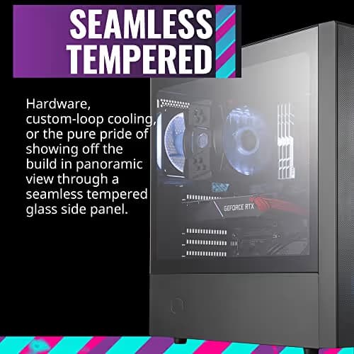 Cooler Master MasterBox NR600 (w/o ODD) ATX Mid Tower Black with Tempered Glass Side Panel image