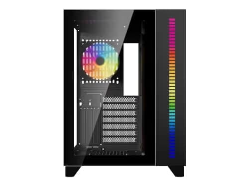 DIYPC ARGB Q10 ATX Mid Tower Black with Tempered Glass Side Panel and USB 3.2 Gen 1 Type-C / USB 2.0 Type-A image