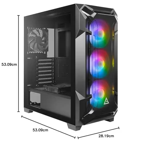 Antec DF600 FLUX ATX Mid Tower Black with Tempered Glass Side Panel and USB 3.2 Gen 1 Type-A image