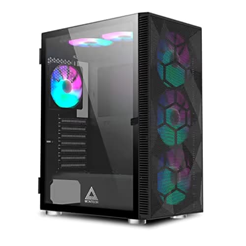 Montech X3 Mesh ATX Mid Tower Black with Mesh, Tempered Glass Side Panel, and USB 3.2 Gen 1 Type-A, USB 2.0 Type-A image