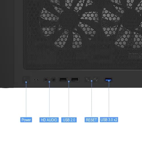 Montech X3 Mesh ATX Mid Tower Black with Mesh, Tempered Glass Side Panel, and USB 3.2 Gen 1 Type-A, USB 2.0 Type-A image