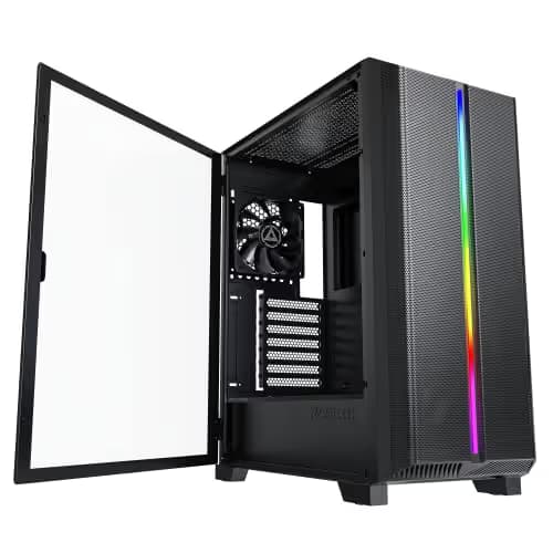Montech SKY ONE LITE ATX Mid Tower Black with Tempered Glass Side Panel and USB 3.2 Gen 2 Type-C, USB 3.2 Gen 1 Type-A image