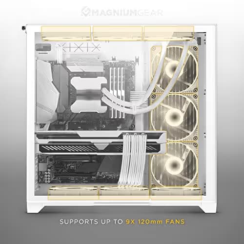 MagniumGear NEO QUBE 2 ATX Mid Tower White Tempered Glass Infinity Mirror image