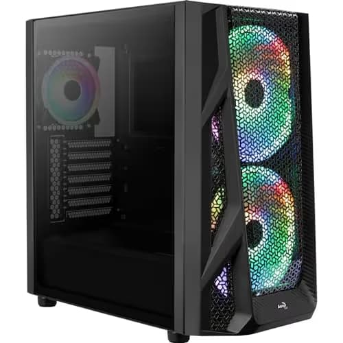 Aerocool AirHawk Duo ATX Mid Tower Black with Tempered Glass Side Panel and USB 3.2 Gen 1 Type-A main image