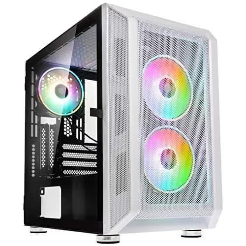 KOLINK Citadel Micro ATX Mini Tower Black Mesh RGB Tempered Glass Side Panel image